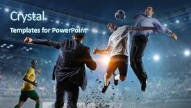  Presentation with spirit - Audience pleasing presentation theme consisting of playing team games mixed media backdrop and a  colored foreground