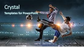  Presentation with team - Slide deck consisting of playing team games mixed media background and a  colored foreground