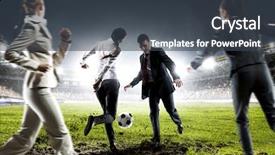  Presentation with team - PPT theme having playing team games mixed media background and a  colored foreground