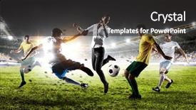  Presentation with team - Colorful presentation theme enhanced with playing team games mixed media backdrop and a  colored foreground