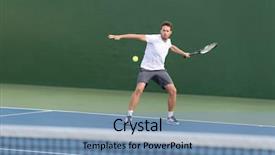  Presentation with active lifestyle - Colorful slide set enhanced with playing tennis match with someone backdrop and a teal colored foreground