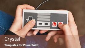  Presentation with video games playing - Presentation theme having nintendo - playing the classic vintage video background and a red colored foreground