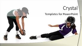 Presentation with softball - Beautiful PPT layouts featuring playing the game of softball backdrop and a white colored foreground