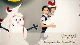  Presentation with fairy night - Slide set enhanced with playing together in a cartoon background and a  colored foreground