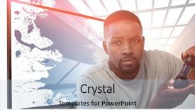  Presentation with video game - Audience pleasing slide set consisting of playing video game against white backdrop and a light blue colored foreground