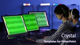  Presentation with video game 3d play games - Theme having playing video games at tournament background and a wine colored foreground