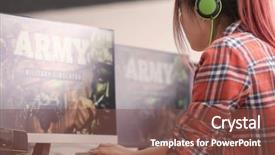  Presentation with video games playing - Presentation consisting of playing video games at tournament background and a tawny brown colored foreground