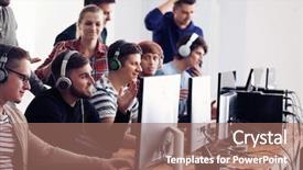  Presentation with video games playing - Amazing presentation theme having playing video games at tournament backdrop and a coral colored foreground