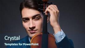  Presentation with dark - Cool new presentation theme with playing violin in dark room backdrop and a  colored foreground