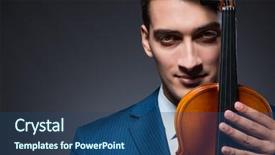  Presentation with young children playing - Beautiful slides featuring playing violin in dark room backdrop and a  colored foreground