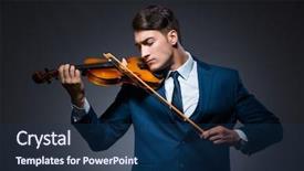  Presentation with young children playing multicultural - Colorful slide deck enhanced with playing violin in dark room backdrop and a  colored foreground