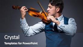  Presentation with dark - PPT layouts having playing violin in dark room background and a  colored foreground