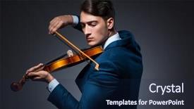  Presentation with dark - Slide set consisting of playing violin in dark room background and a  colored foreground