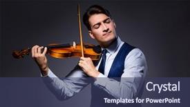  Presentation with dark - Audience pleasing slide set consisting of playing violin in dark room backdrop and a  colored foreground