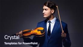  Presentation with dark - Beautiful presentation featuring playing violin in dark room backdrop and a  colored foreground