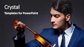  Presentation with young children playing multicultural - Colorful PPT theme enhanced with playing violin in dark room backdrop and a  colored foreground