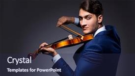  Presentation with young children playing - Amazing theme having playing violin in dark room backdrop and a  colored foreground