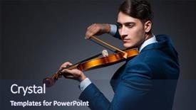  Presentation with young children playing multicultural - Slide deck having playing violin in dark room background and a  colored foreground