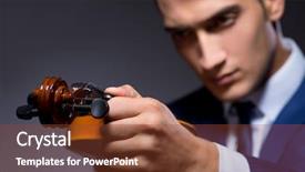  Presentation with young children playing - Amazing slide deck having playing violin in dark room backdrop and a  colored foreground