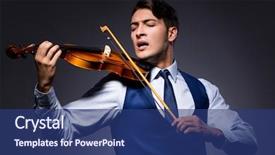  Presentation with dark - Amazing slide deck having playing violin in dark room backdrop and a ocean colored foreground