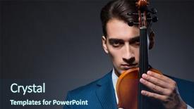  Presentation with dark - PPT layouts featuring playing violin in dark room background and a  colored foreground
