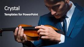  Presentation with dark - Beautiful theme featuring playing violin in dark room backdrop and a  colored foreground