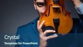 Presentation with dark - Amazing theme having playing violin in dark room backdrop and a  colored foreground