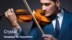  Presentation with young children playing multicultural - Beautiful slides featuring playing violin in dark room backdrop and a  colored foreground