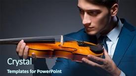  Presentation with young children playing - Cool new presentation theme with playing violin in dark room backdrop and a  colored foreground