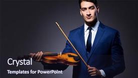  Presentation with dark - Amazing slide deck having playing violin in dark room backdrop and a  colored foreground