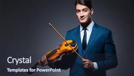  Presentation with dark - Cool new slide set with playing violin in dark room backdrop and a tawny brown colored foreground