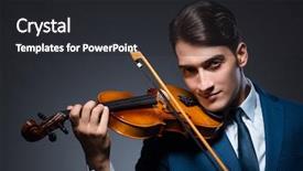  Presentation with dark - Audience pleasing theme consisting of playing violin in dark room backdrop and a  colored foreground
