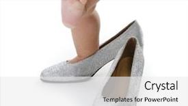  Presentation with silver - Audience pleasing slide deck consisting of playing whit mommy silver shoes backdrop and a  colored foreground