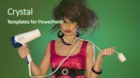  Presentation with food safety model - PPT layouts with playing with a blow dryer background and a  colored foreground