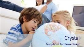  Presentation with vintage antique retro terrestrial globe - Beautiful PPT theme featuring playing with a terrestrial globe backdrop and a sky blue colored foreground