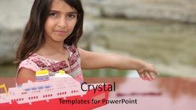  Presentation with boat - Presentation design enhanced with playing with a toy boat background and a coral colored foreground