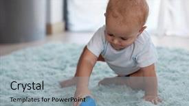  Presentation with baby toy - PPT theme consisting of playing with alphabet block education background and a light blue colored foreground