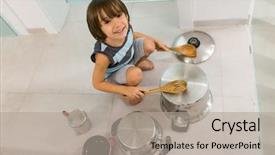  Presentation with music instruments - Theme enhanced with playing with dishes as music background and a light gray colored foreground