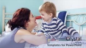  Presentation with old young - PPT layouts featuring playing with her 2 years background and a light blue colored foreground