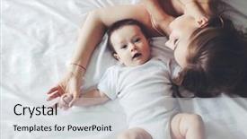  Presentation with mom baby - Cool new PPT theme with playing with her 4 month backdrop and a light gray colored foreground