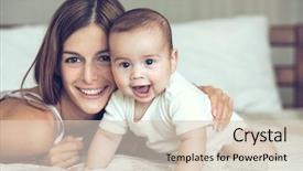  Presentation with mother baby and nurse - PPT theme enhanced with playing with her 5 month background and a lemonade colored foreground