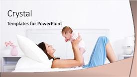 Presentation with mother baby - Beautiful slides featuring playing with her little baby backdrop and a sky blue colored foreground