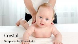  Presentation with mother child - Cool new slides with playing with her lovely child backdrop and a lemonade colored foreground