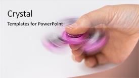  Presentation with entertainment - Beautiful slides featuring playing with spinning fidget spinner backdrop and a white colored foreground