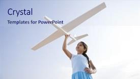  Presentation with toy model - Cool new presentation theme with gliders - low angle view of pretty backdrop and a sky blue colored foreground