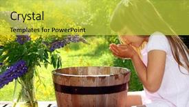  Presentation with water well - Theme enhanced with playing with water background and a yellow colored foreground