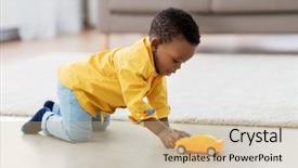  Presentation with african people - Audience pleasing presentation consisting of playing with yellow toy car backdrop and a coral colored foreground