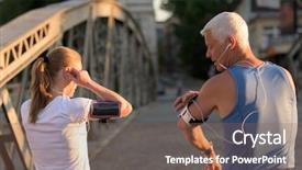  Presentation with healthcare plan do check act - Colorful PPT theme enhanced with playlist on phone and plan backdrop and a violet colored foreground