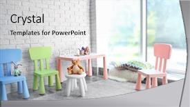  Presentation with room interior design - Audience pleasing presentation theme consisting of playroom - interior of playing room backdrop and a white colored foreground