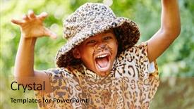  Presentation with carnival - Presentation design featuring plays leopard in creative school background and a coral colored foreground